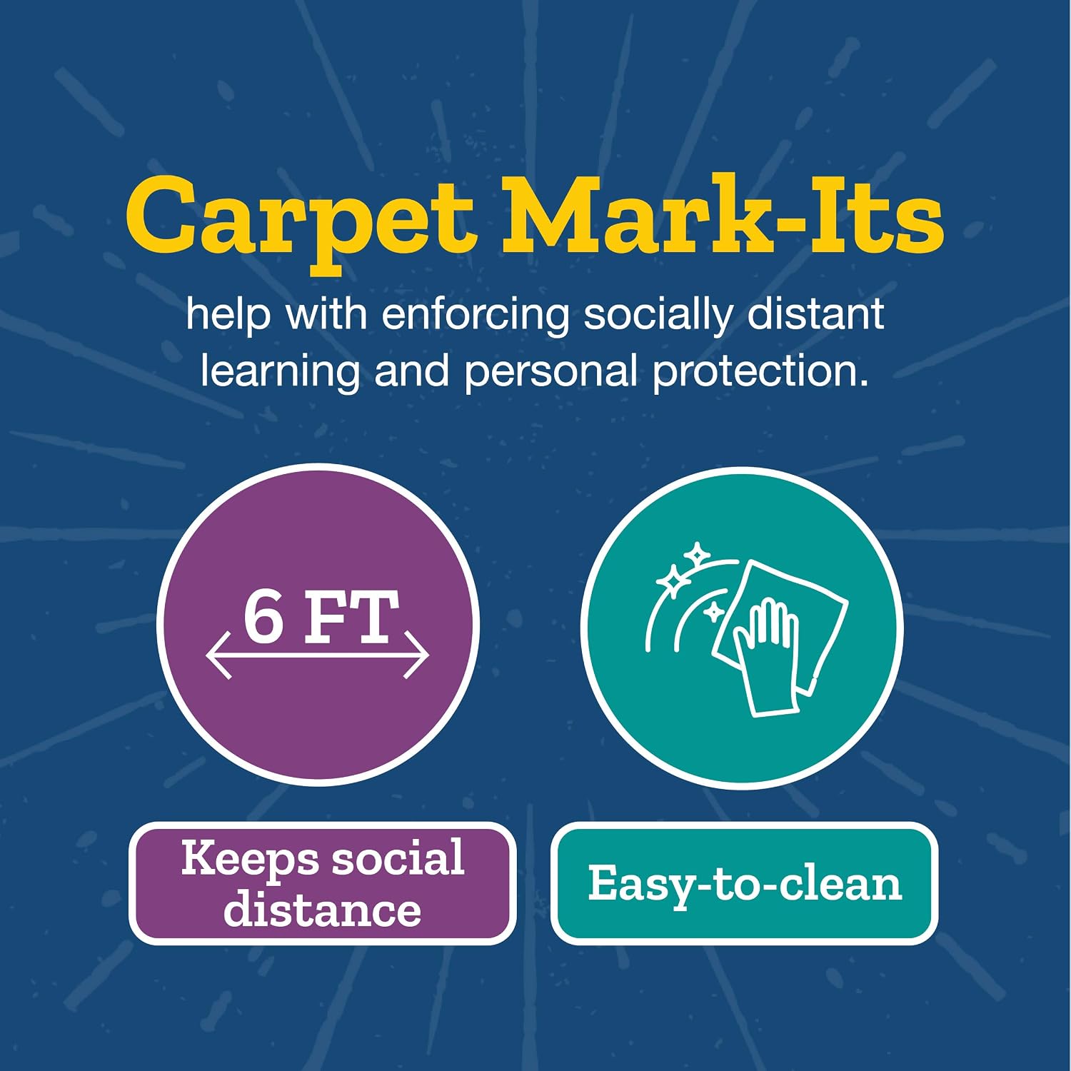 Really Good Stuff Carpet Mark-Its 36 Pack Line-Up Helpers Numbered Spot Markers and Labels 4' Carpet Dots for Teacher Supplies