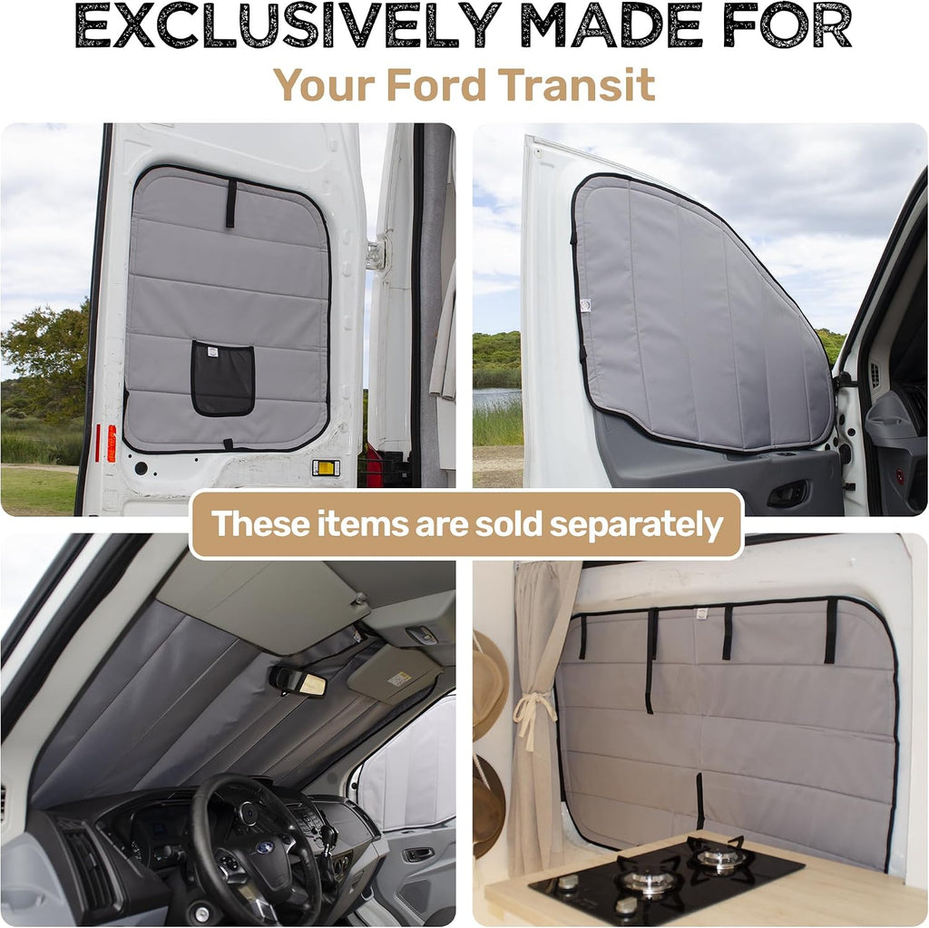 Living in a Bubble Insulated Blackout Windshield Cover for Ford Transit Van Year 2015-2026