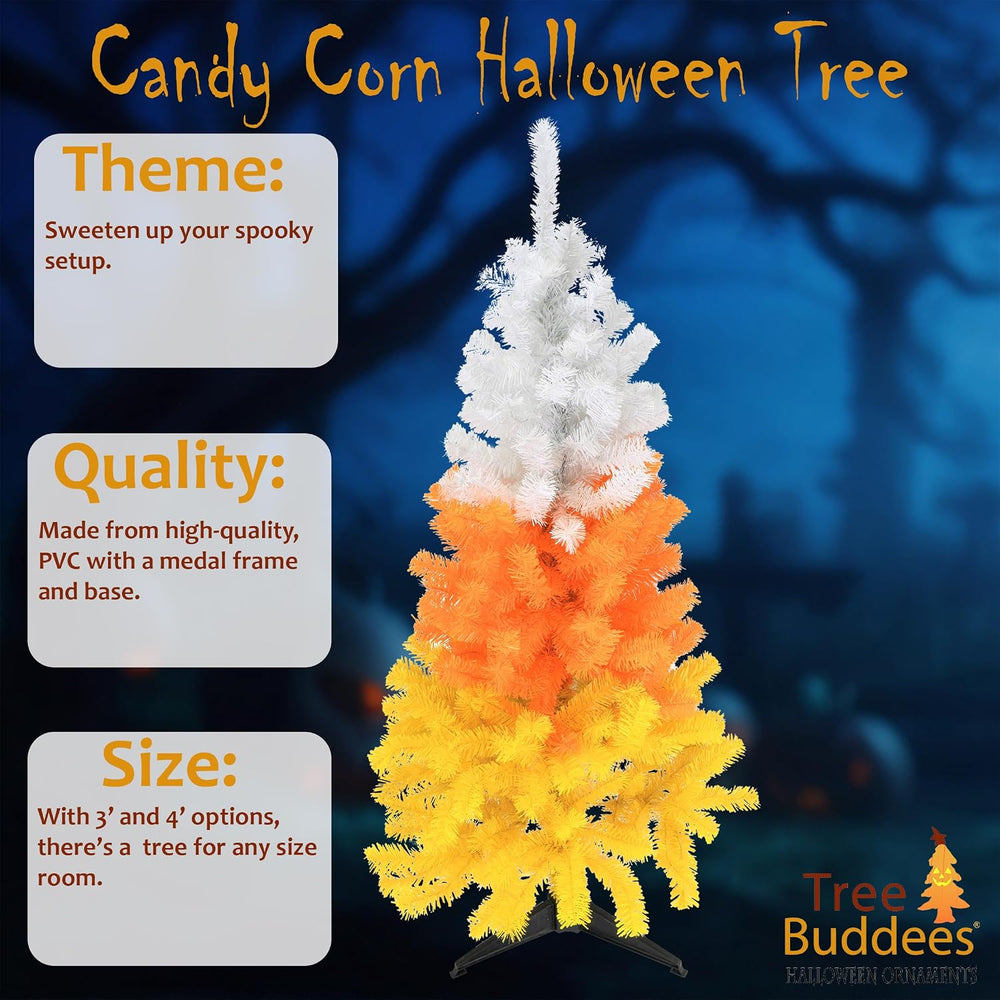 Tree Buddees White Orange and Yellow Candy Corn Halloween Tree (3 Foot)