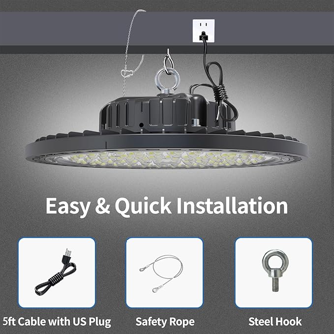 2 Pack UFO LED High Bay Light 250W, 35000 LM, 5000K - Image 7