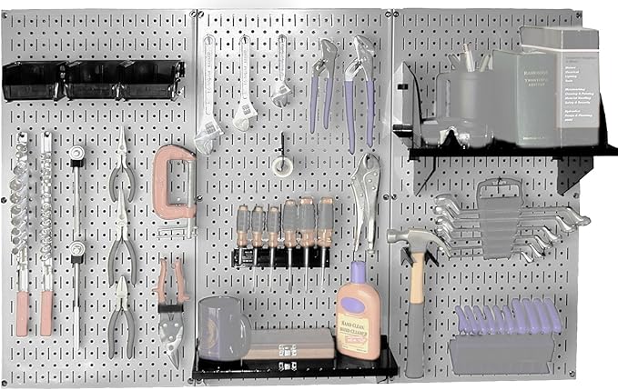 Wall Control 30-WRK-400GB Standard Workbench Metal Pegboard Tool Organizer - Image 2