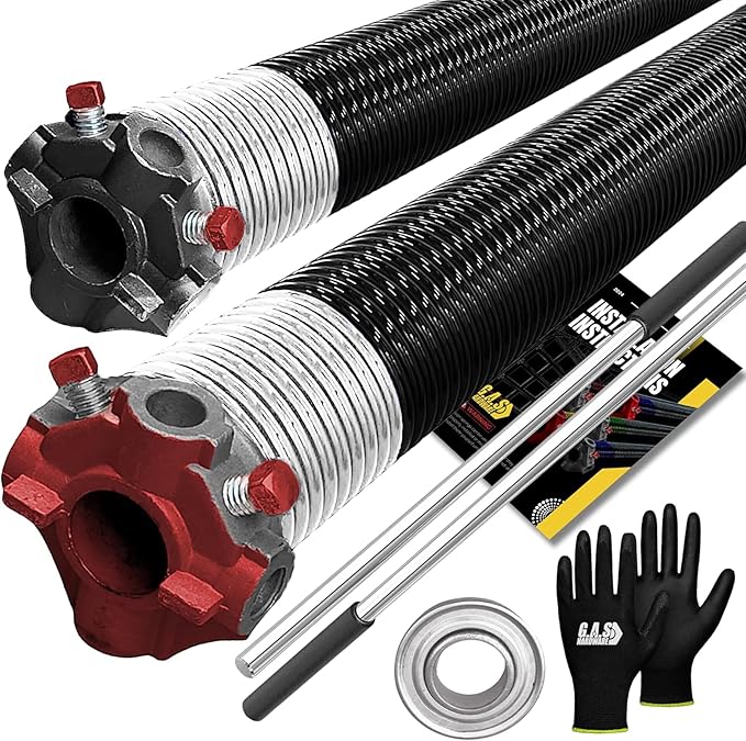 Garage Door Torsion Springs 295x2x41 Includes 1” Steel Bearing, and Winding Bars by GASHardware
