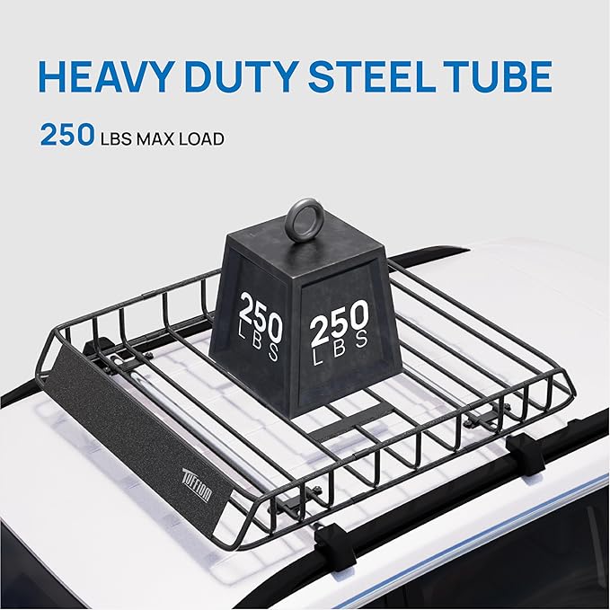 Bonnlo 250lbs Rooftop Cargo Carrier, 46×36×6inch Universal Roof Rack Basket - Image 2
