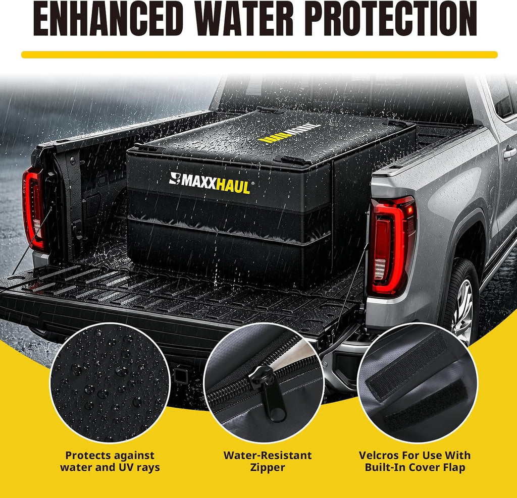 MaxxHaul Truck Bed Cargo Bag - 26 Cu. Ft. Heavy Duty Waterproof Carrier for Pickup Trucks & SUVs - 50"x40"x22" - Includes Bungee Cords (50130)