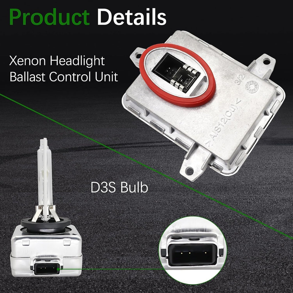 130732931515 Xenon HID Headlight Ballast Control Unit Module with D3S Bulb Fit for 2014-2017 Cadillac CTS XTS for Chevy Camaro for Dodge Dart for Land Rover for Mercedes-Benz CLA250 GLA250