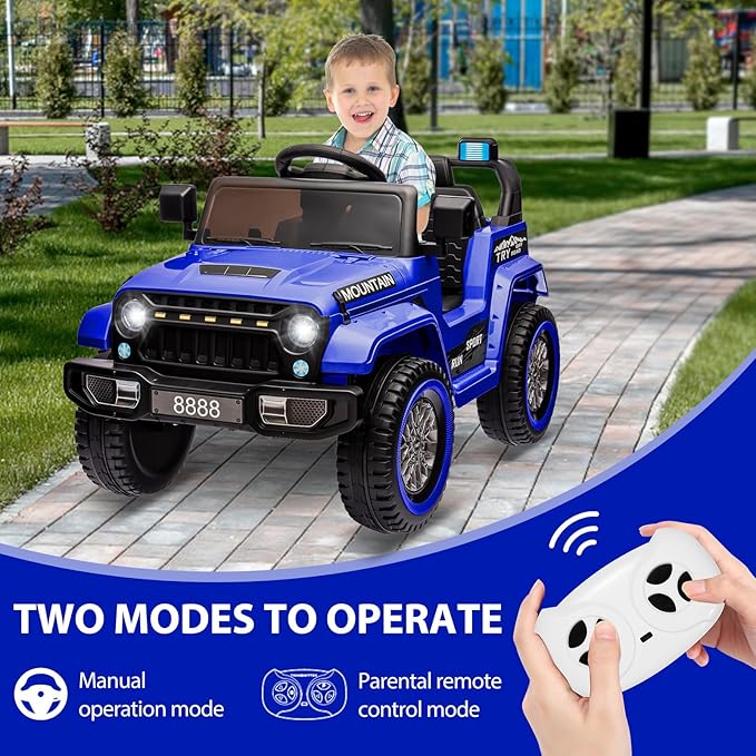 12V Kids Ride On Truck Car, Battery Powered Electric Vehicles - Image 2
