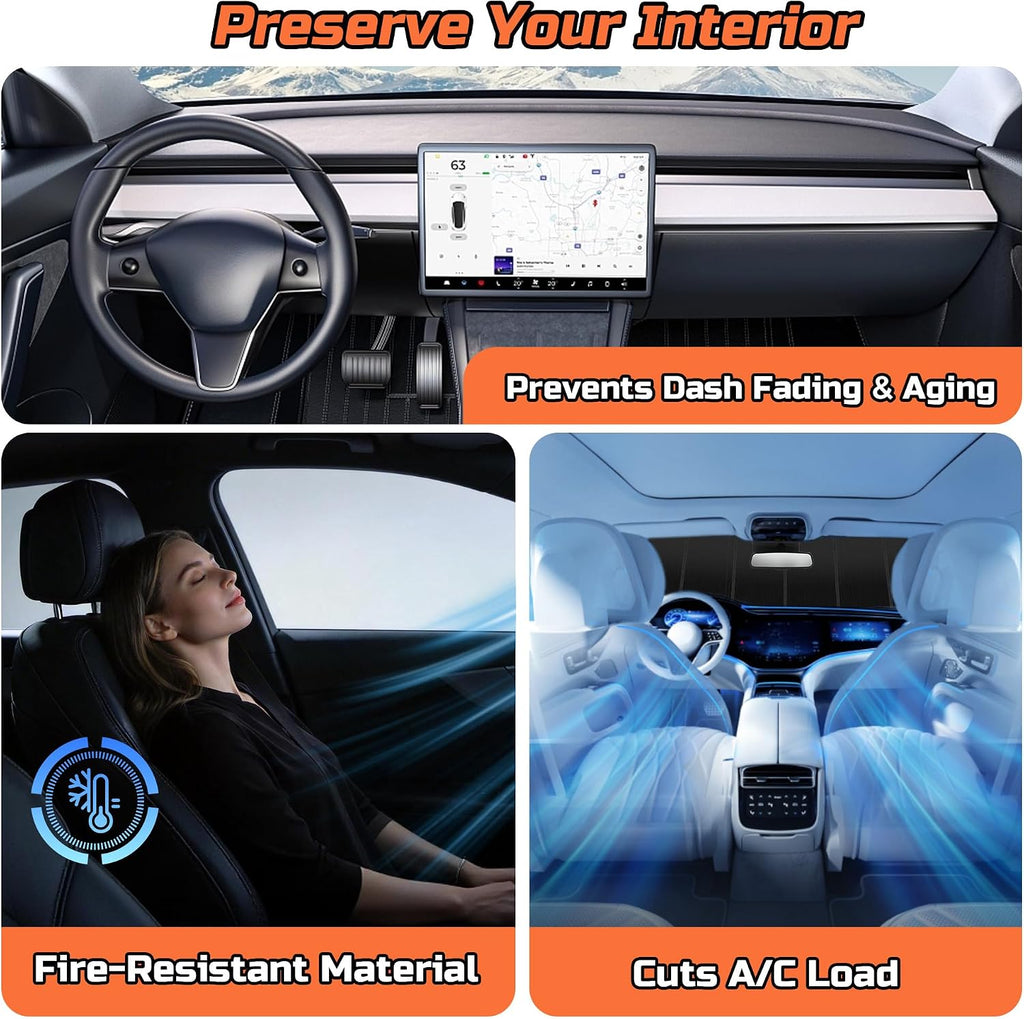 2023-2026 RX Windshield Sun Shade Compatible with 2023-2026 Lexus RX350 / RX350h / RX450h+ / RX500h Silver Reflective Foldable Front Sun Visor Sunshade Protector with Storage Bag Keep Interior Cool
