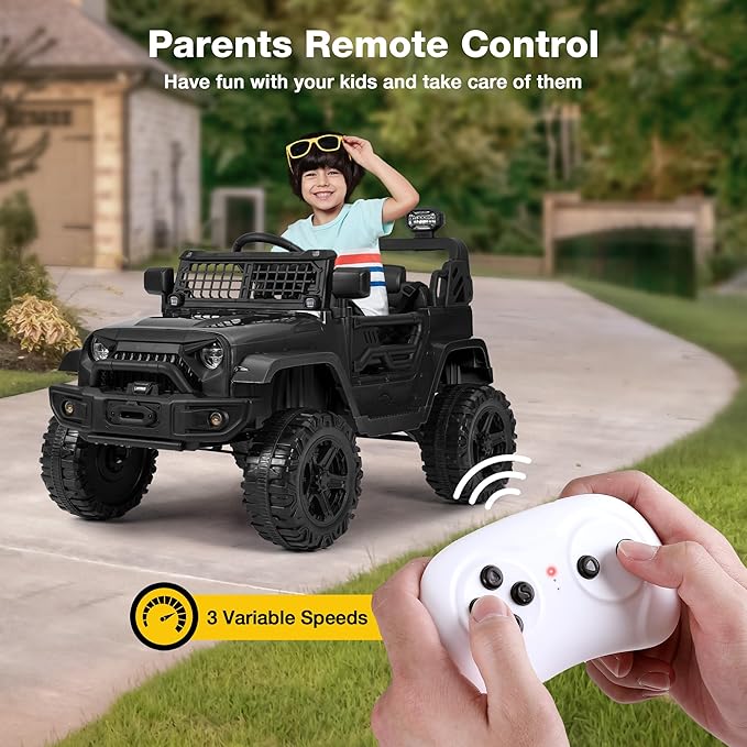 12V Ride On Truck for Kids, Electric Cars for Toddlers w/Remote Control - Image 4