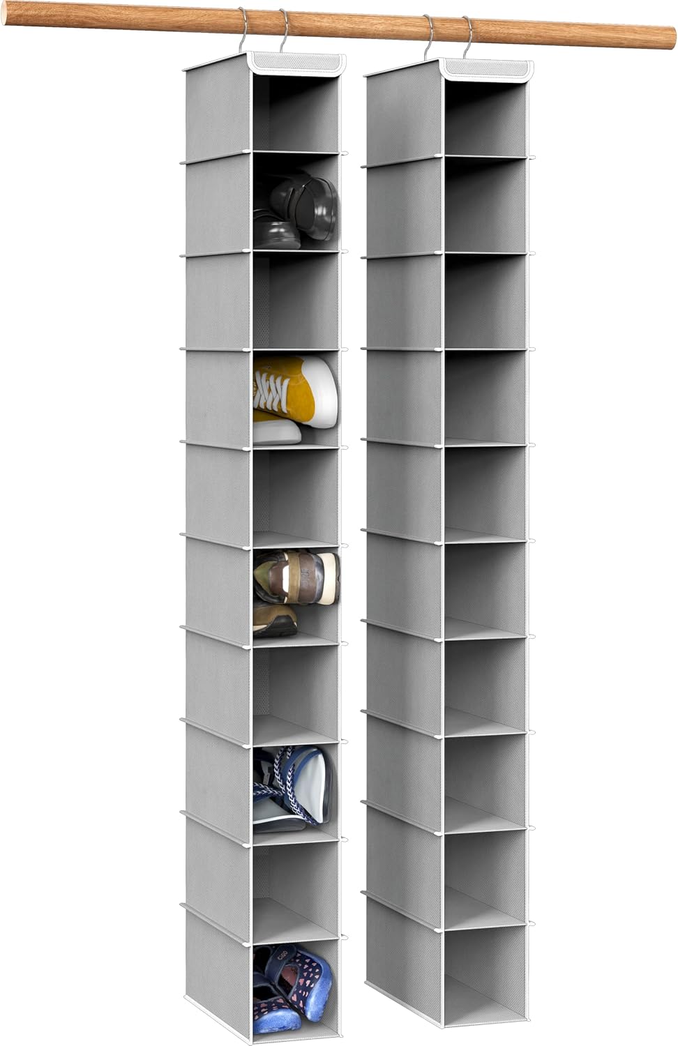 simple houseware 2 pack 10 shelves hanging shoe, main product view