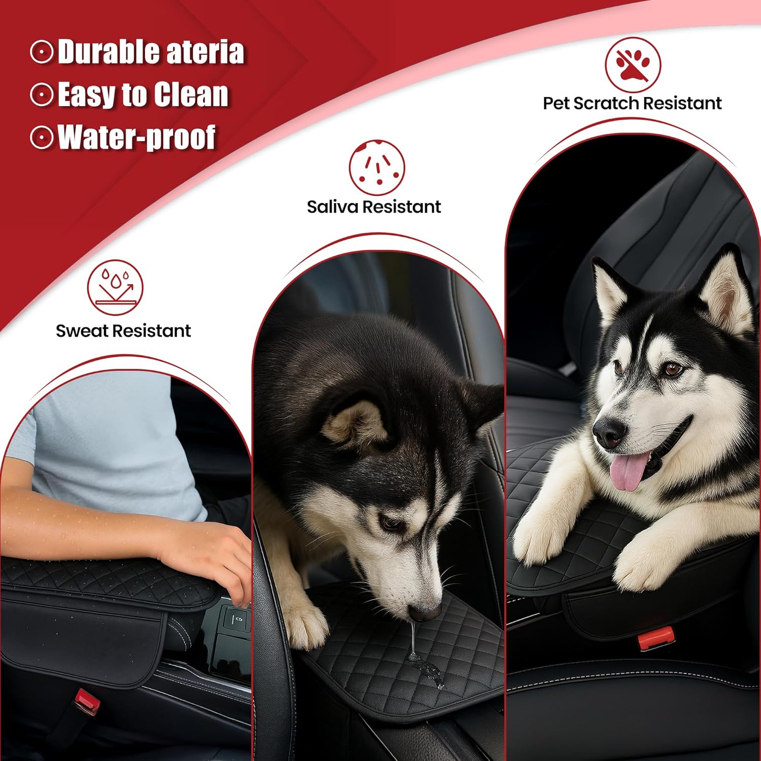 Upgraded Car Middle Center Console Cover with 2 Storage, Universal Microfiber Leather Car Armrest Cover Cushion for Most Vehicles, Memory Foam Comfort Stylish Leather Scratch-Resistant, Thickened