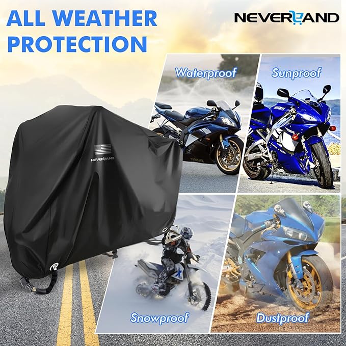 NEVERLAND Motorcycle Cover Waterproof Outdoor - Image 7