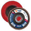 weiler 51314 4-1/2" tiger angled flap disc, cloth, main product view