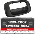 Tailgate Handle Bezel Trim - Compatible with 1999-2007 Chevrolet Silverado 1500, Silverado 2500, 01-07 Silverado 3500; 99-07 GMC Sierra 1500, Sierra 2500, 01-07 Sierra 3500 - Black - OEM 15228539