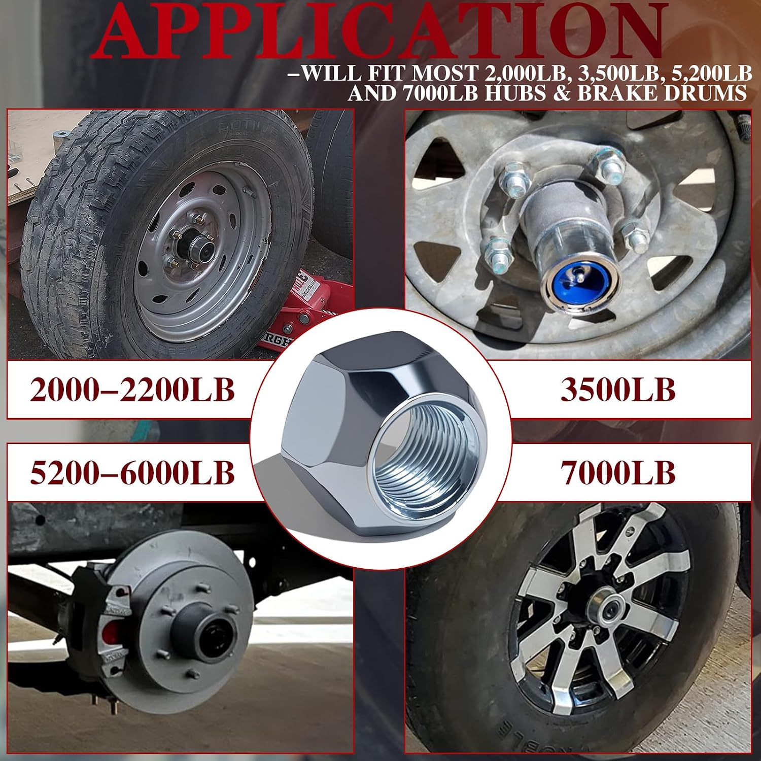 20Pcs 1/2''-20 Trailer Hub Lug Nuts, Wheel 509 Lug Nut Axle Hub Tire Lugs Nuts Open End Acorn Nut for Dexter EZ Lube Trailer Camper RV 1/2" Studs, Zinc Plated