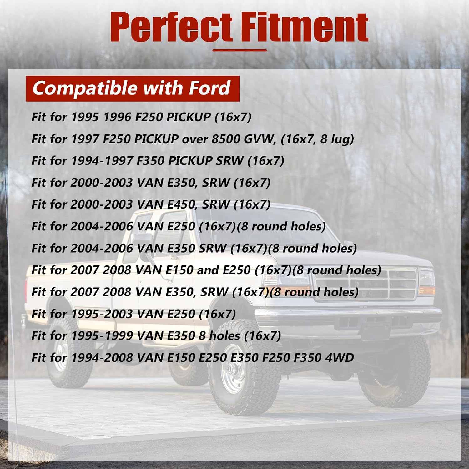 Wheel Center Cap for Ford F250 F350 Pickup Van E150 E250 E350 E450 F250 F350 4WD 1994-2008 Wheel Chrome Center Hub Cap,Replaces C3140F4WD 3140F4WD 560-3140