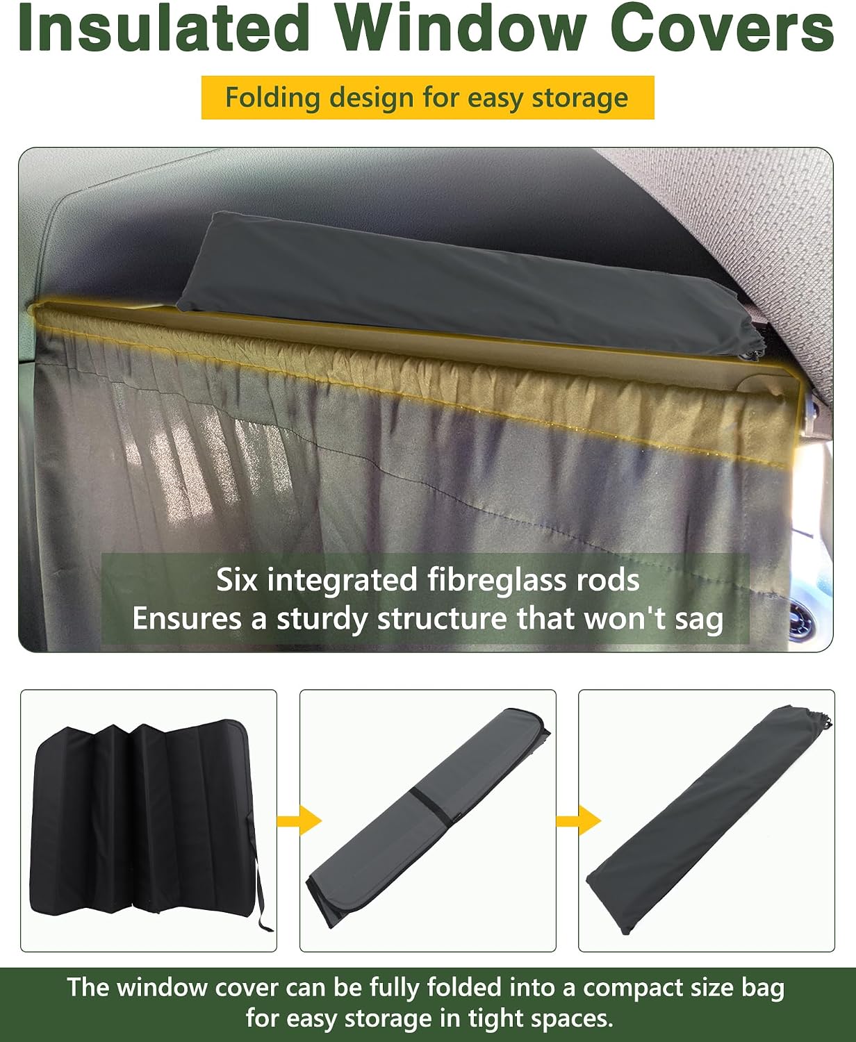 Insulated Blackout Windshield Covers Fit for Mercedes-Benz Sprinter Van Window Covers NCV3/VS30 2007-2024 Van Window Shade, Gray