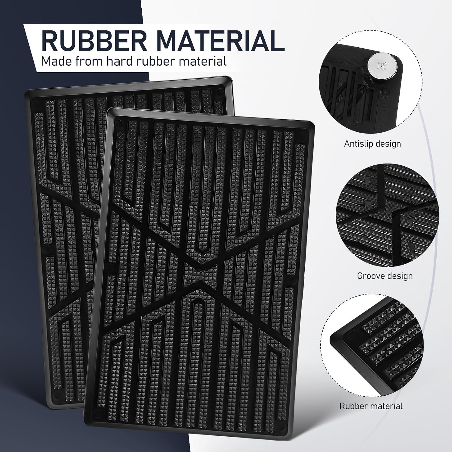 Homoyoyo 2pcs Heavy Duty Car Floor Mat Repair Patch Rubber Anti Slip Heel Protector Car Carpet Patch Kit – Universal Foot Pedal Cover Pad for Automotive Interior, Suv Truck Front Rear Seat Protection