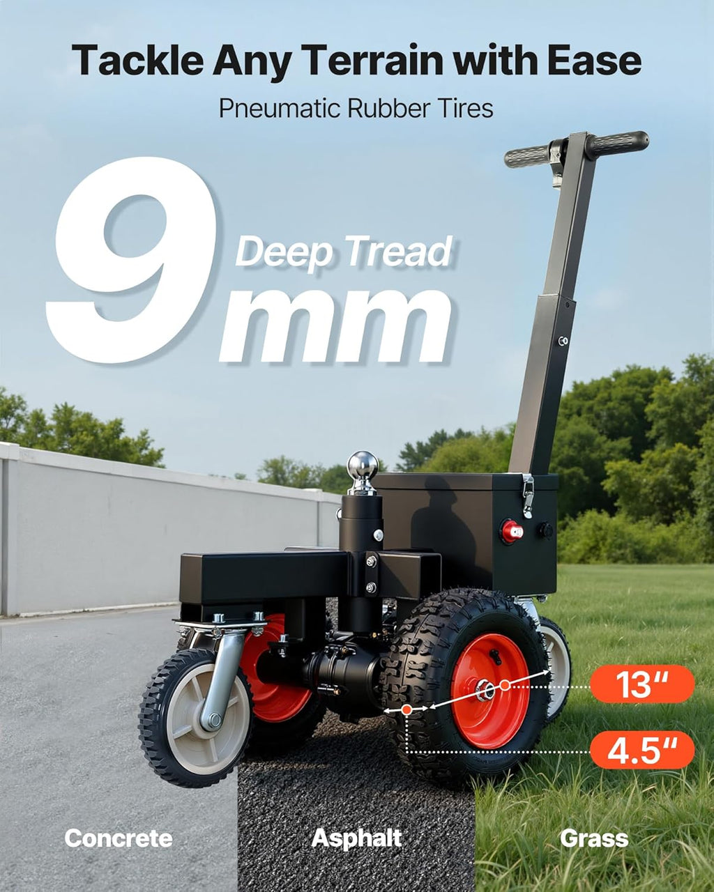 VEVOR Electric Trailer Dolly, 3600 lbs Max Trailer Weight 600 lbs Max Tongue Weight, DC 24V 800W Motorized Trailer Dolly with 2 & 1-7/8 Inch Hitch Balls for RV Campers, Cargo & Utility, Boat Trailers