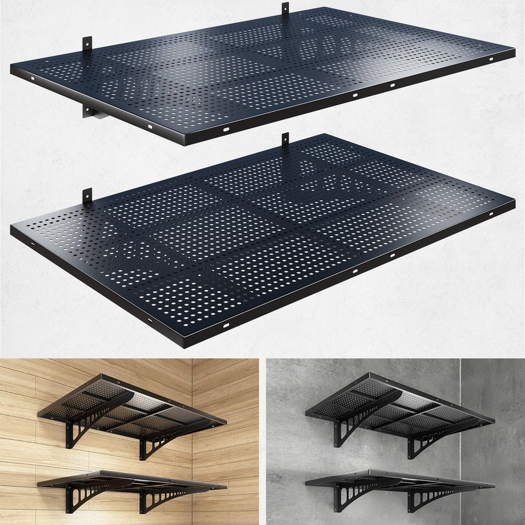 2-Pack 2x3ft Heavy Duty Garage Wall Shelving, 500 lbs Load Capacity, Garage