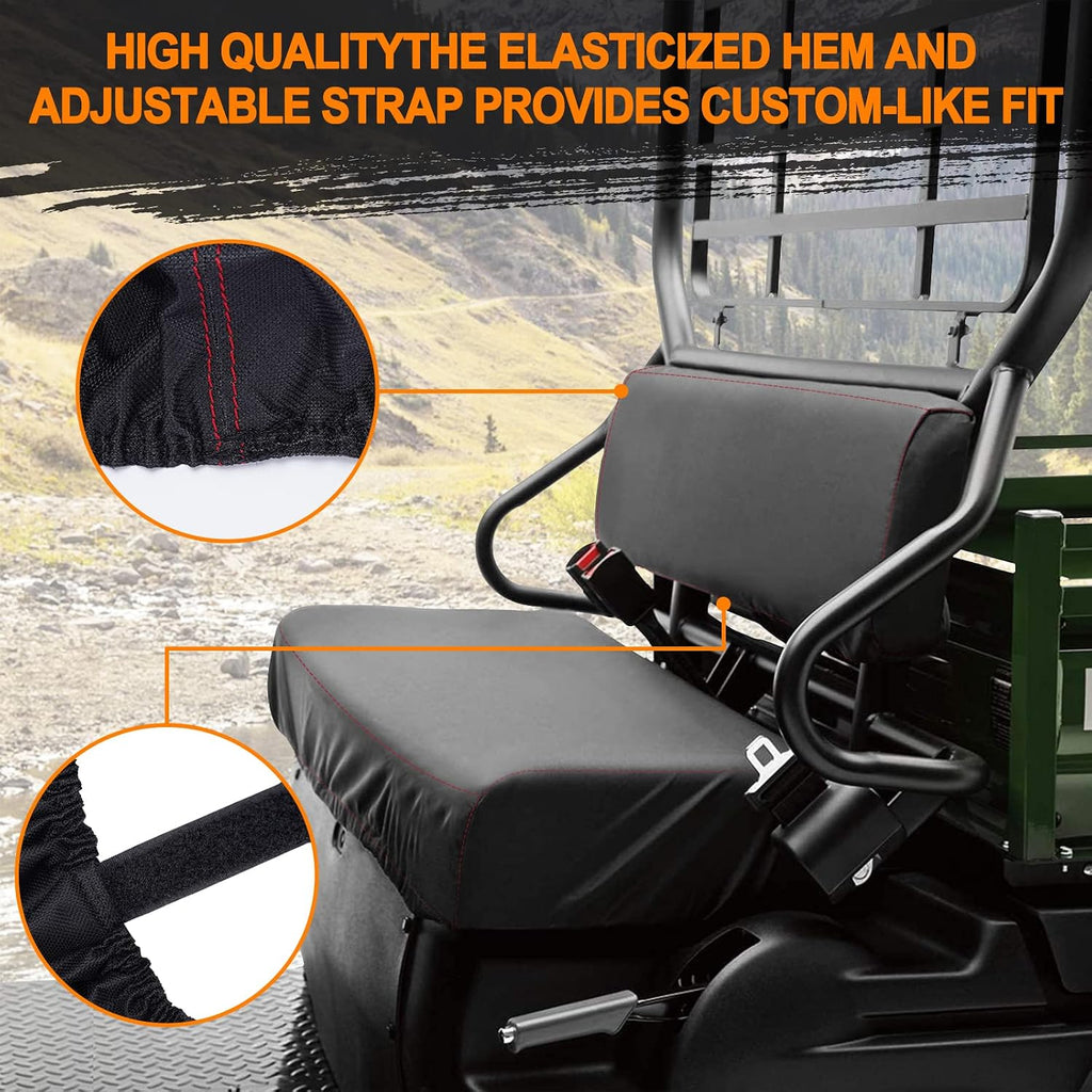 BORDAN UTV Waterproof Seat Cover for Kawasaki Mule 4000 4010 2009-2025, Heavy Duty 1680D Seat Covers for UTV Kawasaki Mule 3000 3010 2001-2008 Full Protection Outdoor (2 PCS)