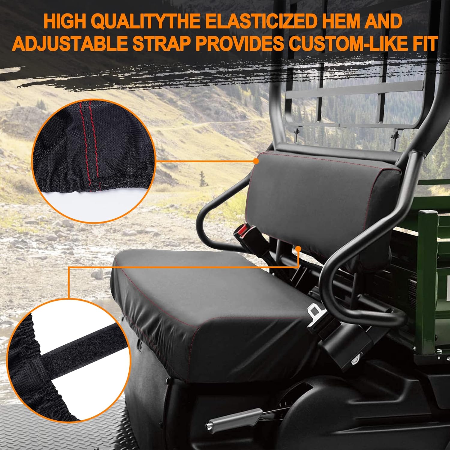 BORDAN UTV Waterproof Seat Cover for Kawasaki Mule 4000 4010 2009-2025, Heavy Duty 1680D Seat Covers for UTV Kawasaki Mule 3000 3010 2001-2008 Full Protection Outdoor (2 PCS)