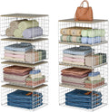 hencawima 4 pack stackable closet storage shelf organizer, main product view