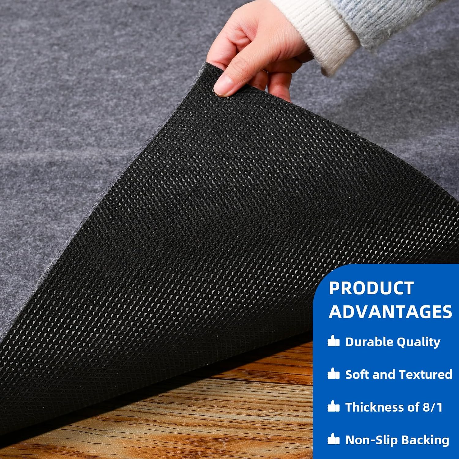 Garage Floor Mat, 5 x 6 Ft Waterproof Mat with Non-Slip Backing, Reusable Absorbent Surface, Easy Clean Floor Protector Oil Spill Mats for Garage, Driveway, Workshop