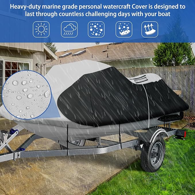 iCOVER Jet Ski Cover- Water Proof Heavy Duty Trailerable Personal Watercraft - Image 3