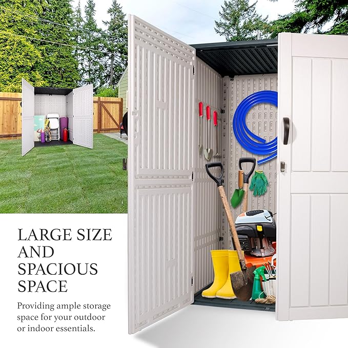 Outdoor Storage Cabinet, 52 Cu ft Resin Storage Box - Image 9