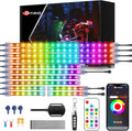 12PCS Motorcycle Led Underglow Kit with Brake Turn Signal, Motorcycle RGB Lights with DITRIO APP/RF Remote Control, Dual Zone,12V Waterproof Pixelglow Effects for Motorcycles, Golf Carts,UTVs, Boats