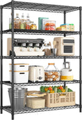 5 Tier Storage Shelves 71"H Wire Shelving Adjustable Metal Shelving, 1000LBS