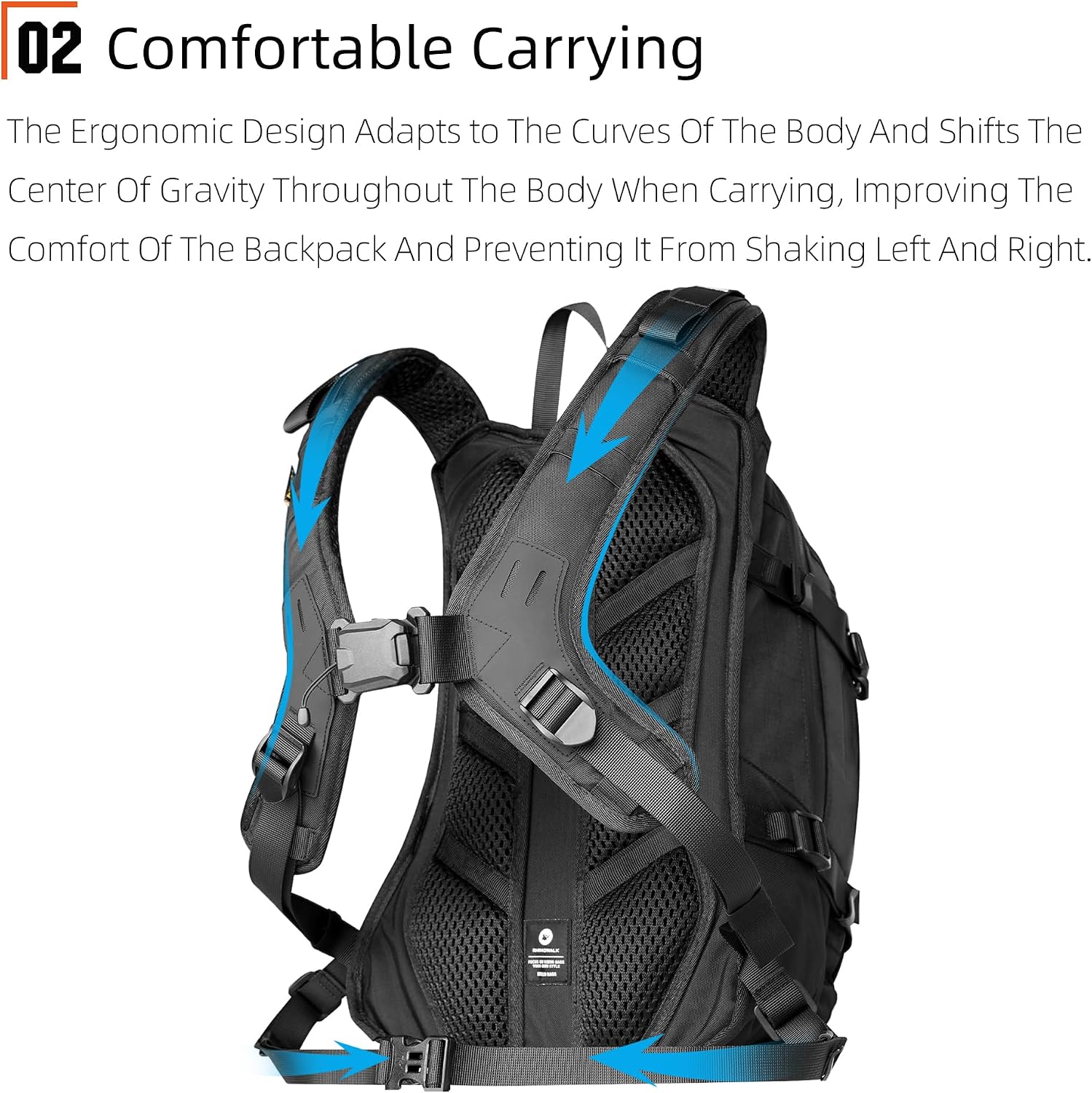 Rhinowalk Motorcycle Backpack – Helmet Holder, Rain Cover, Hydration Bladder Hole – Sports Backpack for Hiking, Climbing, Cycling, Running, Camping