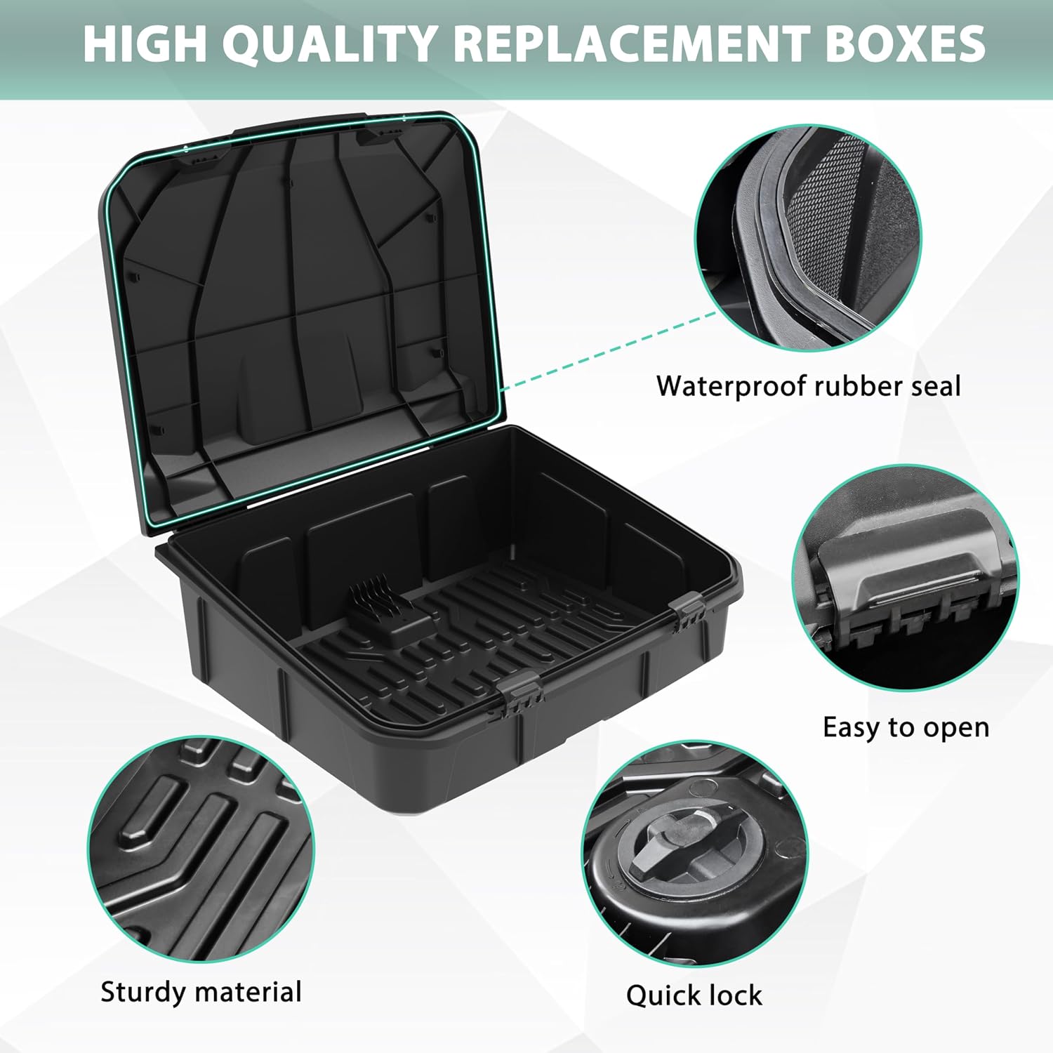 96L Rear Cargo Box for Can-Am Maverick R, Waterproof LinQ Poly Cargo Bed Storage Box Large Tool Bin Organizer for Can Am Maverick R X RS 2024+ Accessories, Replace #715007182