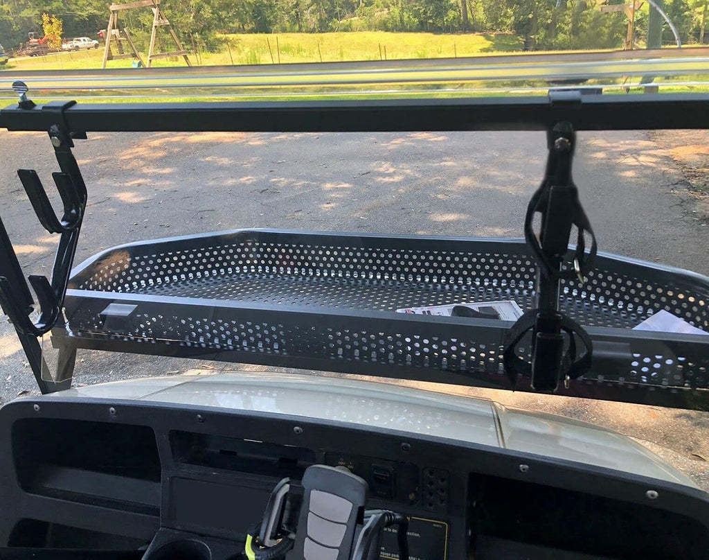 ECOTRIC Front Clay Cargo Utility Basket Compatible with EZGO TXT Golf Cart w/Mounting Brackets - NOT Fit RXV or ST Models (43.3 "X 13" X 4.3")