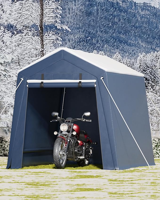 6x8 FT Motorcycle Shed, Durable Outdoor Motorcycle Storage Tent by Unknown