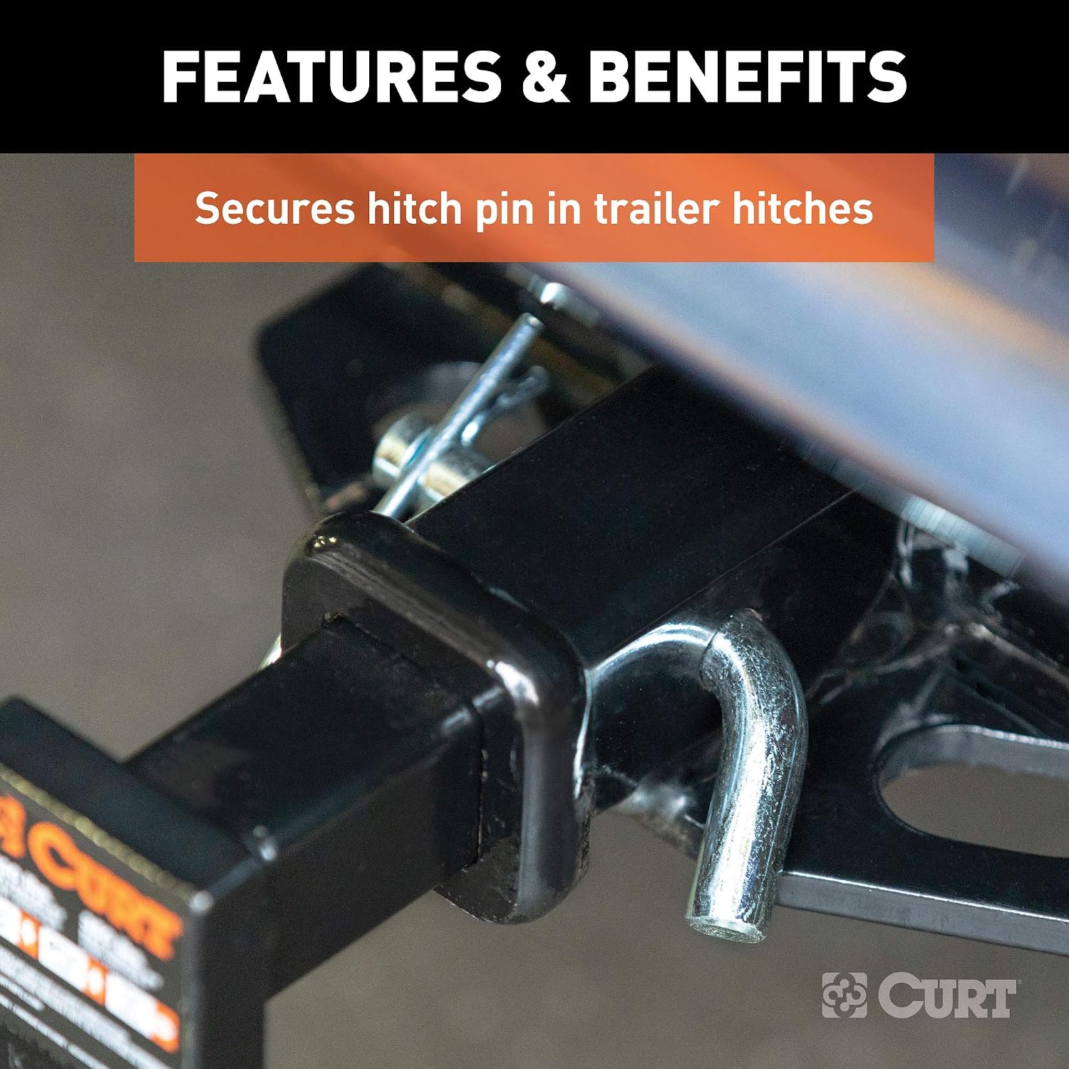 CURT 21602 Trailer Hitch Clips for 1/2 or 5/8-Inch Pins, 3-Pack, CLEAR ZINC