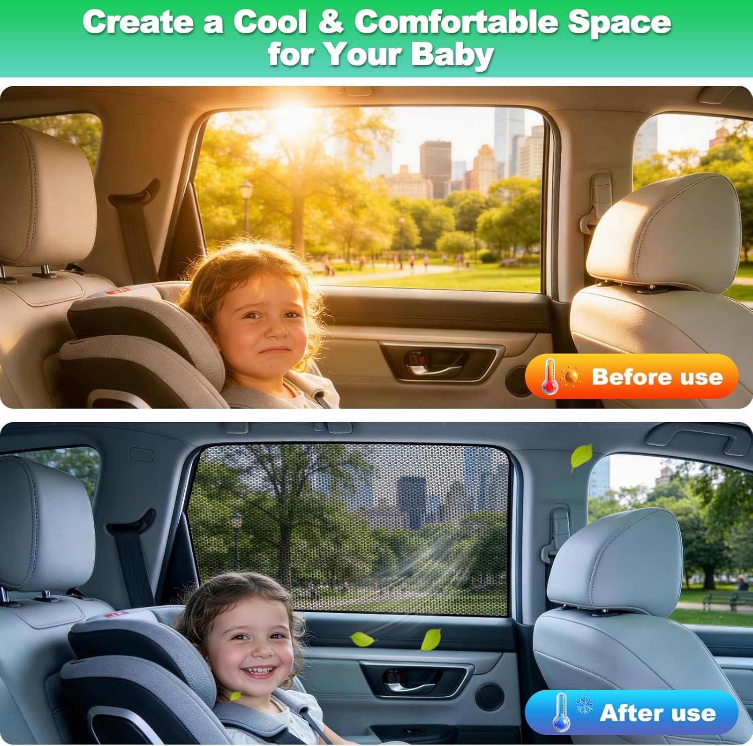 CRV Window Shades 2023-2025, Rear Side 2PCS Mesh Set | Custom Fit, Superior Sun Protection, Secure Magnetic Installation, Breathable Mesh, Ideal for Families, Kids & Road Trips