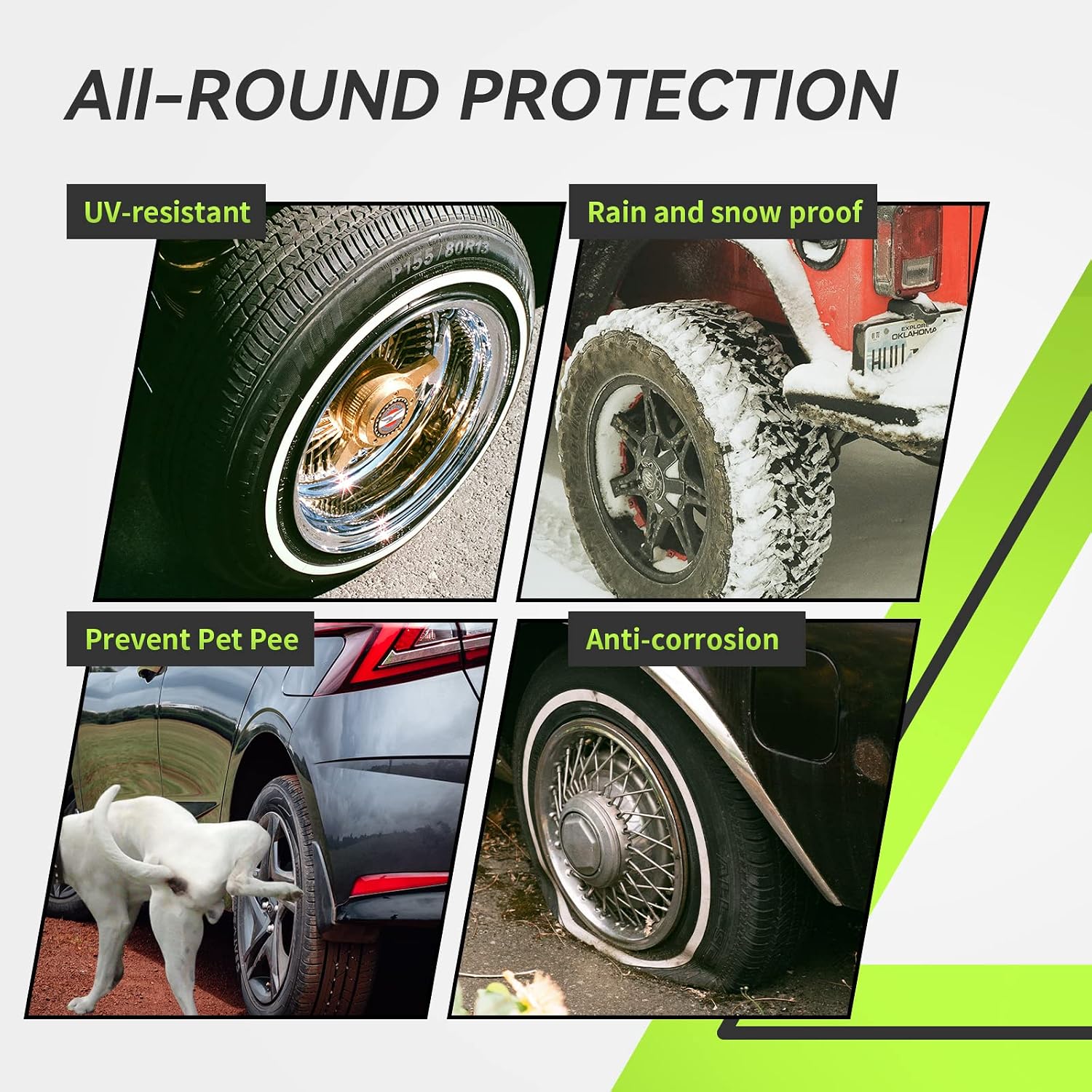 RVMATE RV Tire Covers, Dual Axle Wheel Cover (2 Pack) Fits 27"-30" Diameter Tires, Waterproof Anti-UV Black Dual Tire Covers RV Accessories for Truck/Trailer