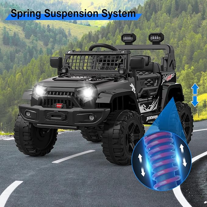 12V Kids Electric Ride On Truck Car w/Parent Remote Control, Spring Suspension - Image 8