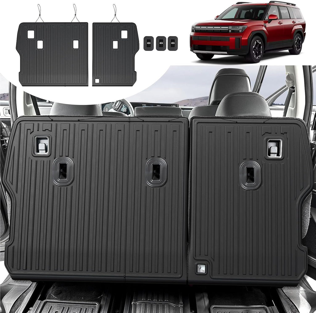 2nd Row Backrest Mat for 2024 2025 Hyundai Santa FE, All Weather TPE Seat Back