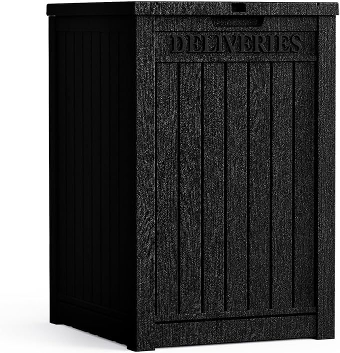 55 Gallon Lockable Resin Deck Box, Waterproof & UV-Resistant Outdoor Storage Box by Home
