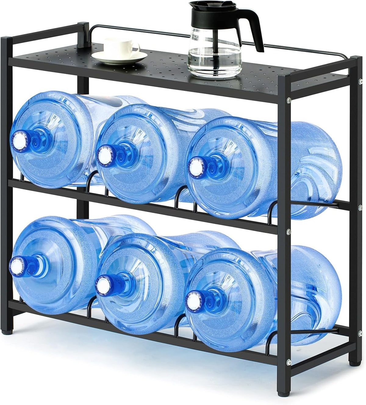5 Gallon Water Bottle Holder 6-Tray 3/5 Gallon Water Jug Rack