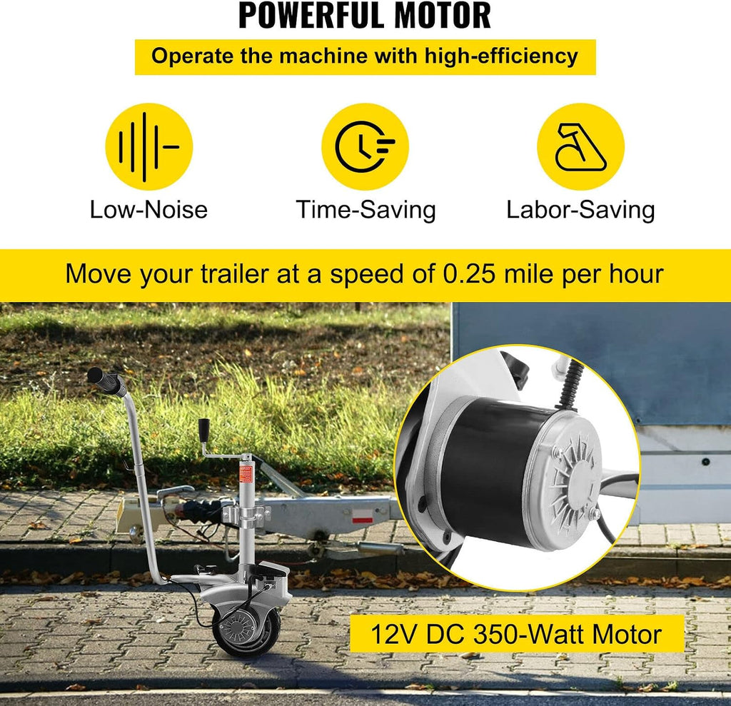 350W 12V Electric Motorised Wheel 2270KG Vehicle Load Caravan Boat Dolly Utility Trailer Car SUV Power Mover For DIY Use