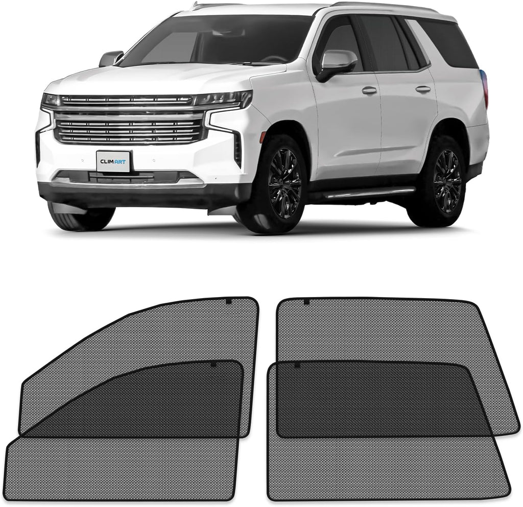 CLIM ART Magnetic Car Window Shades for Chevy Tahoe 2021-2026 – Custom-Fit Sun Blocker Curtains, Side Window Covers, Essential Car Accessories for Camping, Baby, and Privacy Protection - MS0307