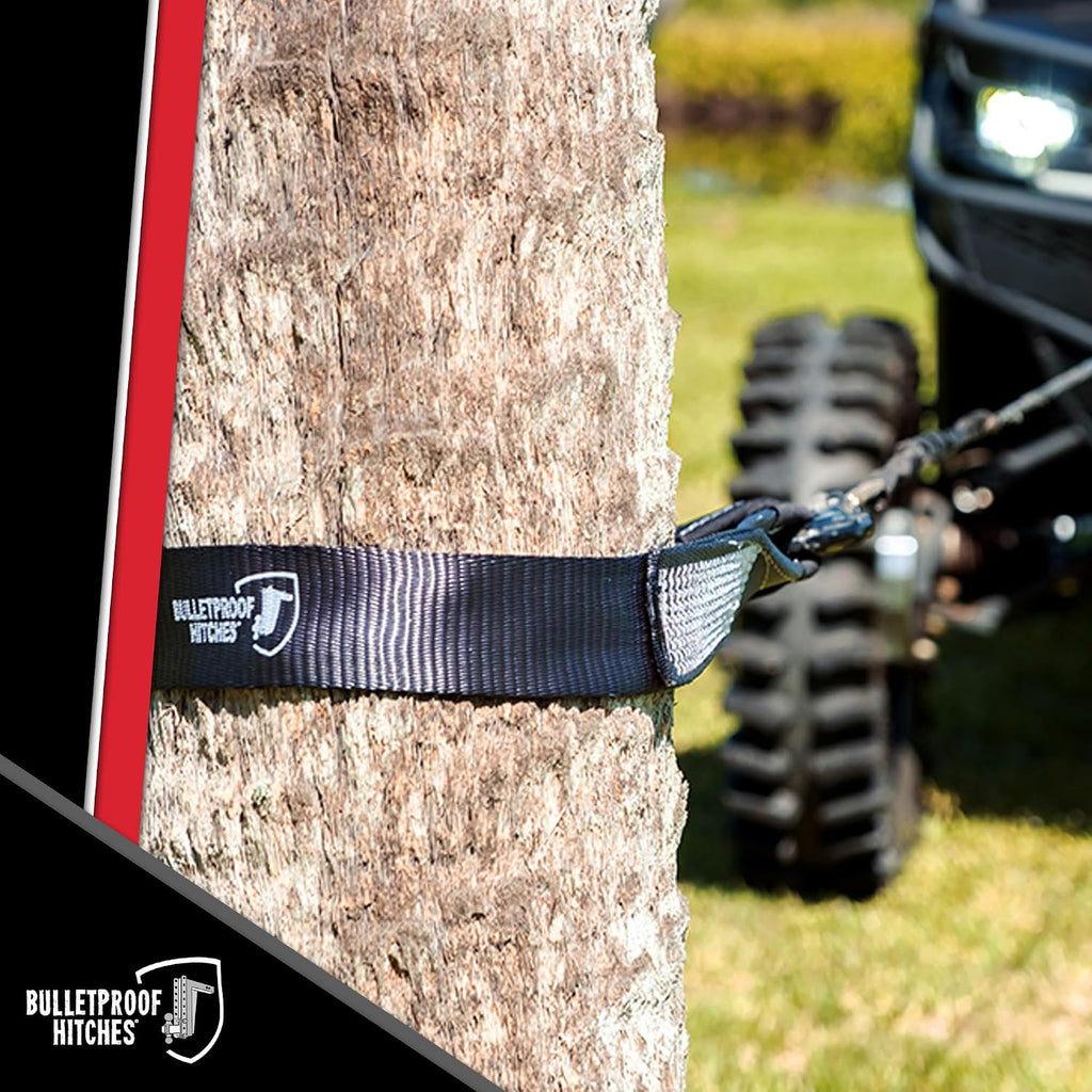BulletProof Hitches - 3" x 6' Tree Saver Tow Strap - Winch Tree Saver Strap with 30,000 lbs Breaking Strength - Offroad Recovery for Jeep, 1500/F150 Trucks - Towing Winch Recovery Straps