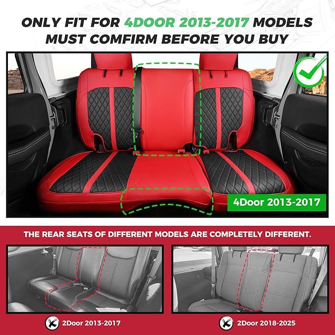 for Jeep Wrangler Seat Covers 4Door JK 2013 2014 2015 2016 2017, Custom Fit Car - Image 2