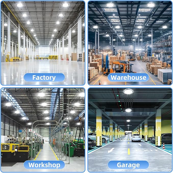 400W LED High Bay Light 56000LM 5000K 120VAC UFO Light IP65 Waterproof Dimmable - Image 9