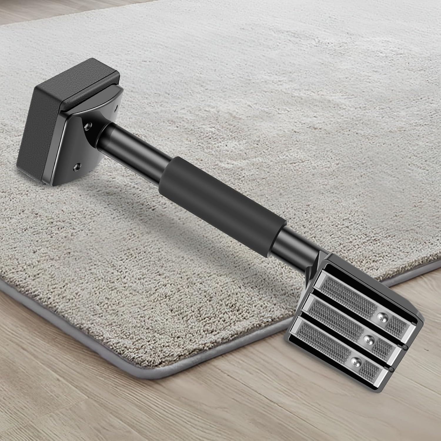 Carpet Stretcher Knee Kicker, Metal Knee Kicker with Tilting Teeth, 17"-24" Adjustable Length Non Slip Handle, Easy to Operate Knee Kicker, Robust Stable Knee Kicker Suitbale for Home