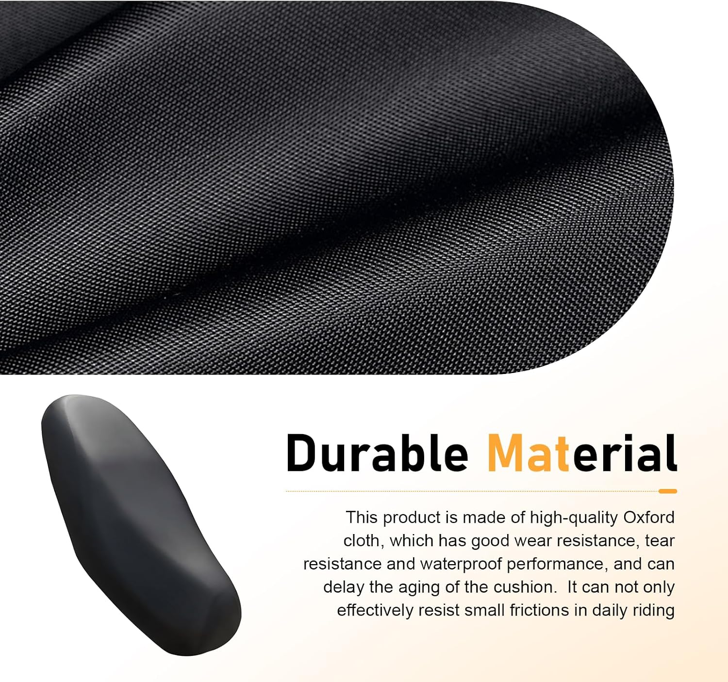 1 PC Motorcycle Seat Cover, 27.6 x 45.3 inches Waterproof Motorcycle Seat Covers, Universal Sunscreen and Heat Insulating Oxford Fabric Seats Cover, for Motorcycles (Black #XXL)