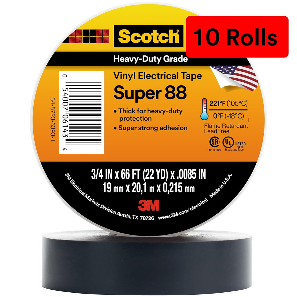 3m scotch electrical tape super 88, 3/4 in, main product view